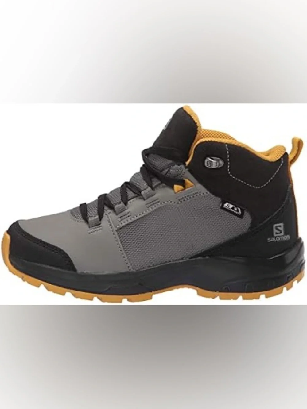 Salomon Outward CSWP Waterproof Hiking Boots Boys Youth Size 5 Gray Yellow